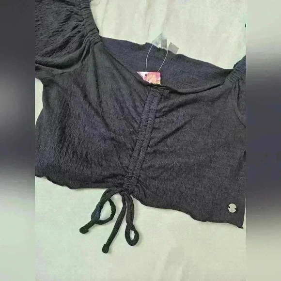 Flirty Ruched Cotton Gauze Crop Top - Picture 7 of 8